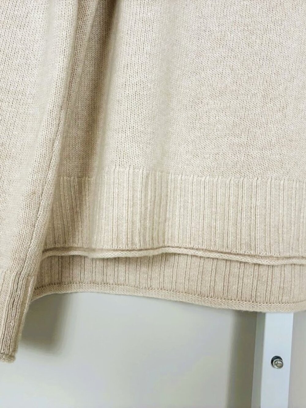 Jenni Kayne Everyday Sweater Small S Oatmeal Beige Wool Cashmere Crewneck - Picture 5 of 7